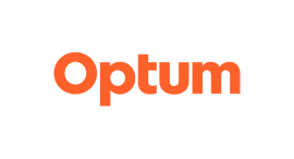 Optum logo on a green background.